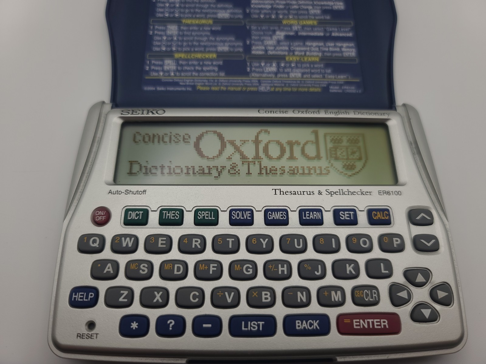Seiko ER6100 Oxford English Dictionary Thesaurus Spellchecker Solver – USED