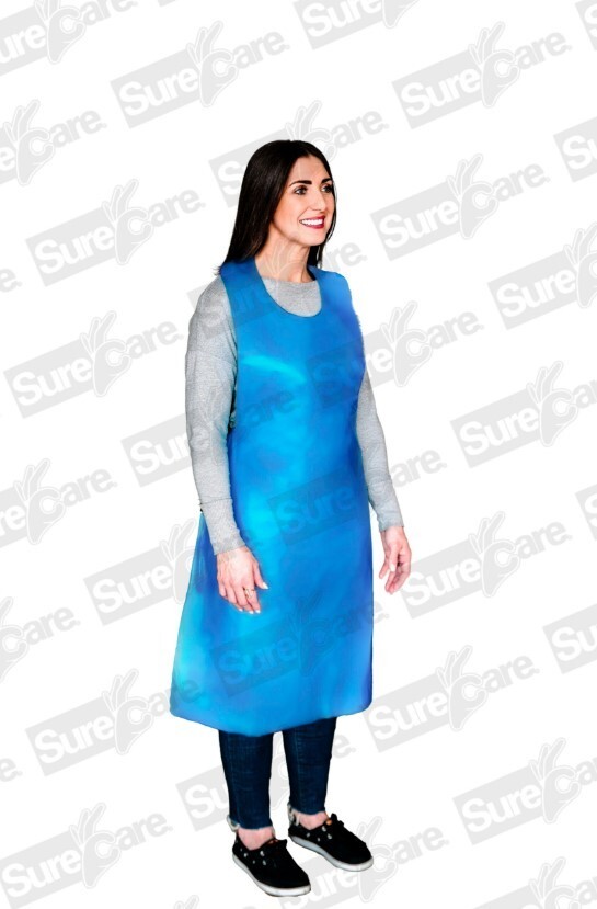 100-1000 Hvy Weight White or Blue Full Bib 46L x 28W Disposable Poly Apron 1mil