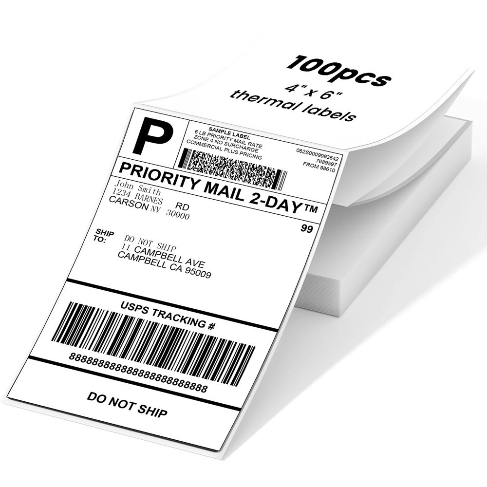 500PCS 4×6 Thermal Shipping Labels Foldable Any Prints Thermal LabelmPaper