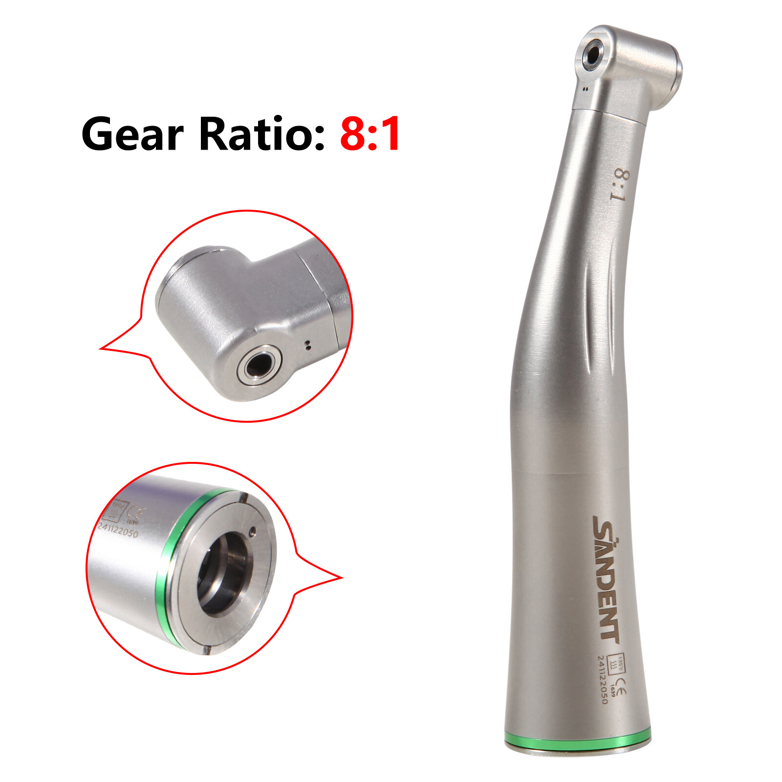 Dental 8:1 Endo Handpiece Endodontic Contra Angle Mini Head Push Button fit NSK