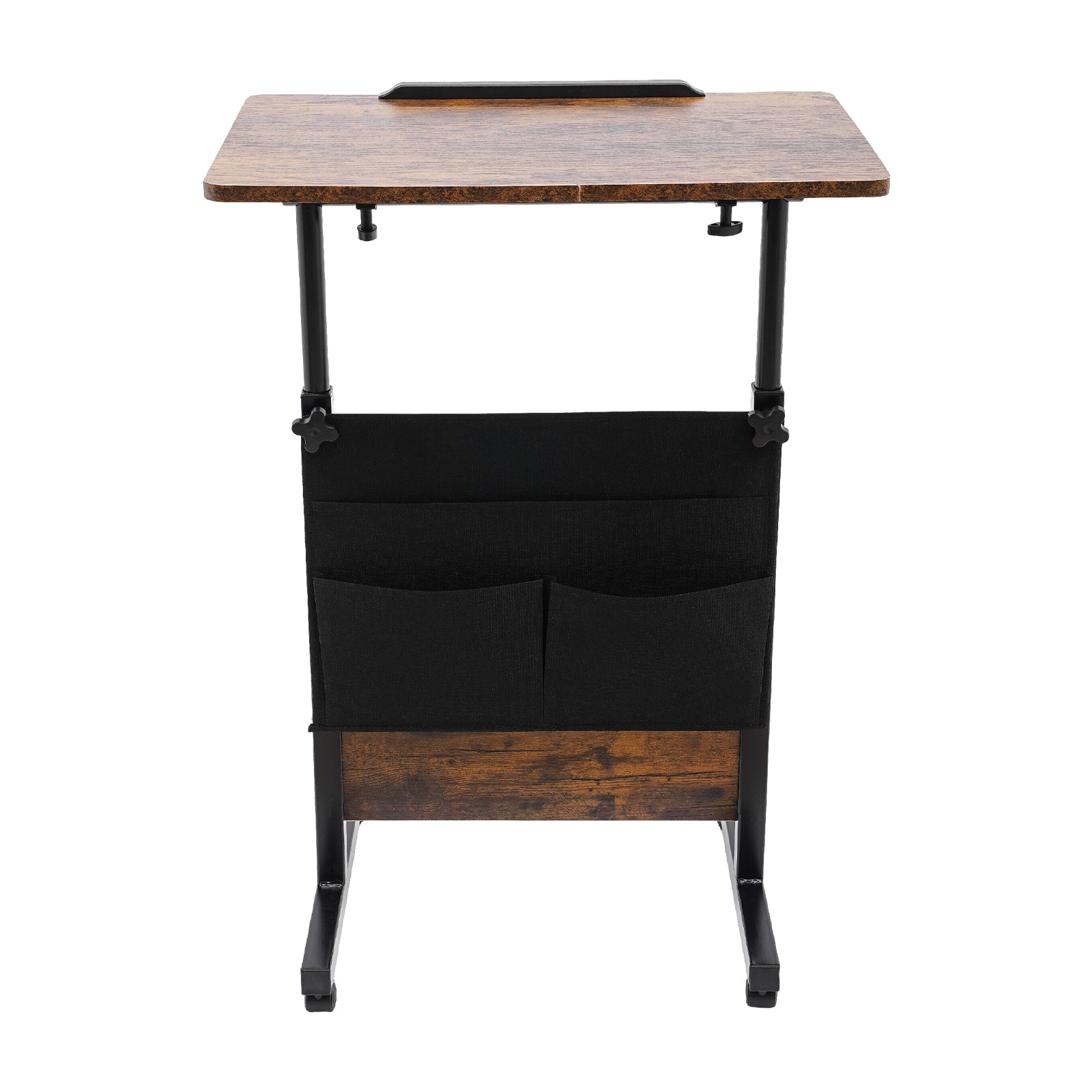 Rolling Laptop Desk Adjustable Height Computer Table Stand up Office w/ Storage