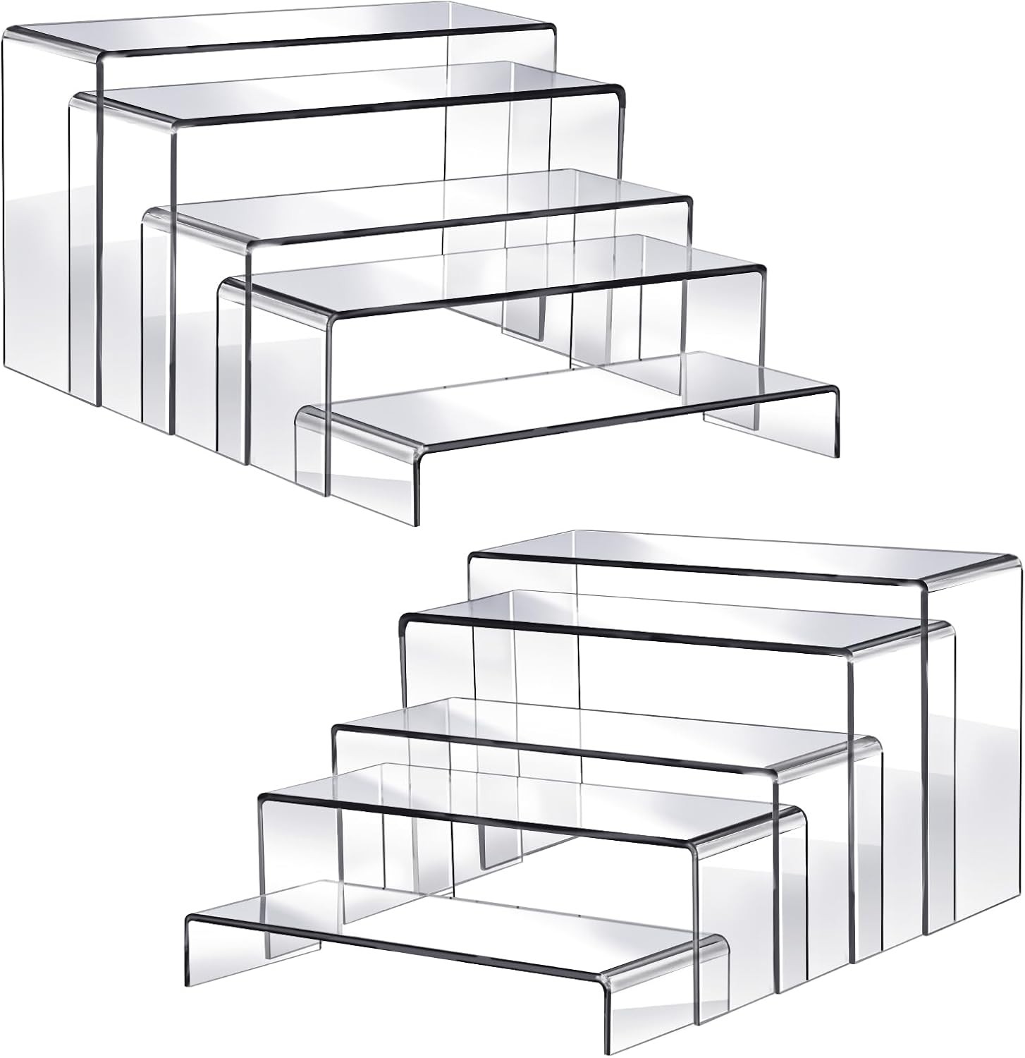 10pcs 2 Set Acrylic Risers for Display Clear Perfume Organizer Stands