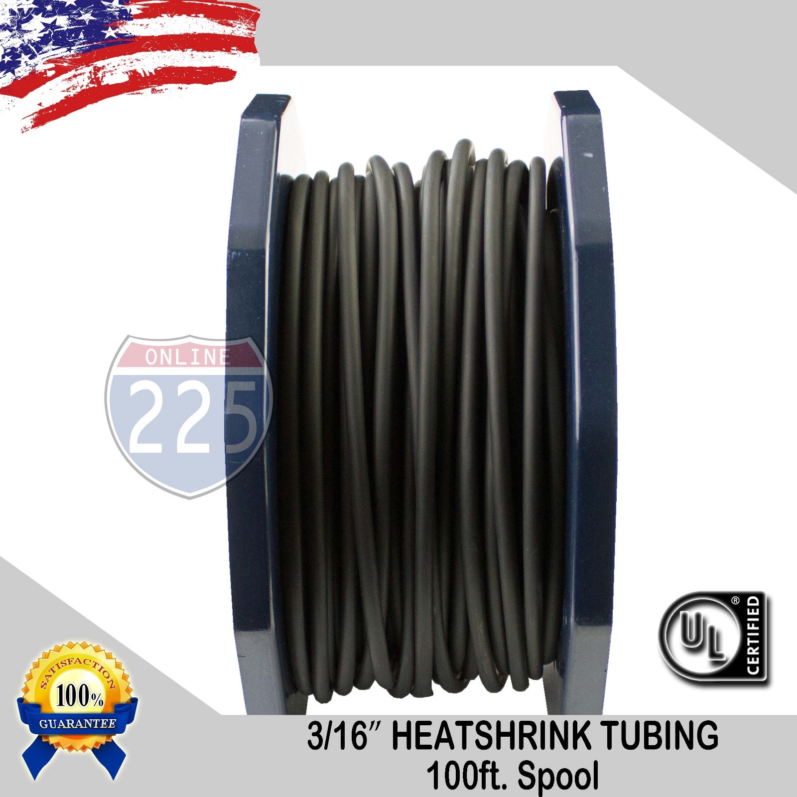 100 FT. 100 Feet BLACK 3/16″ 5mm Polyolefin 2:1 Heat Shrink Tubing Tube Cable UL