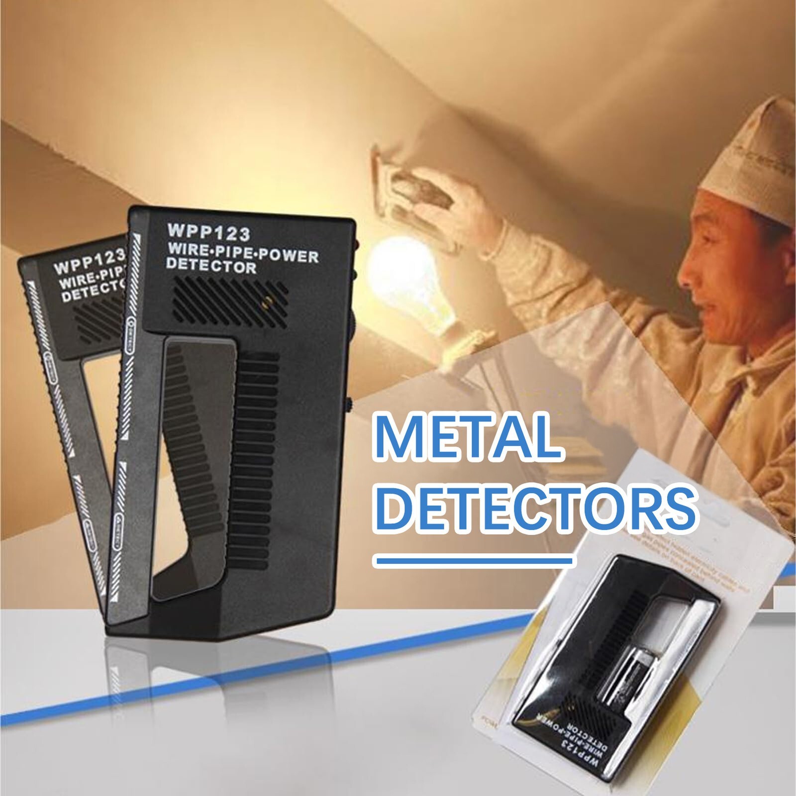 Handheld Wpp123 Wire Pipe Power Detector, Wall Scanner Metal Detector Adjustable