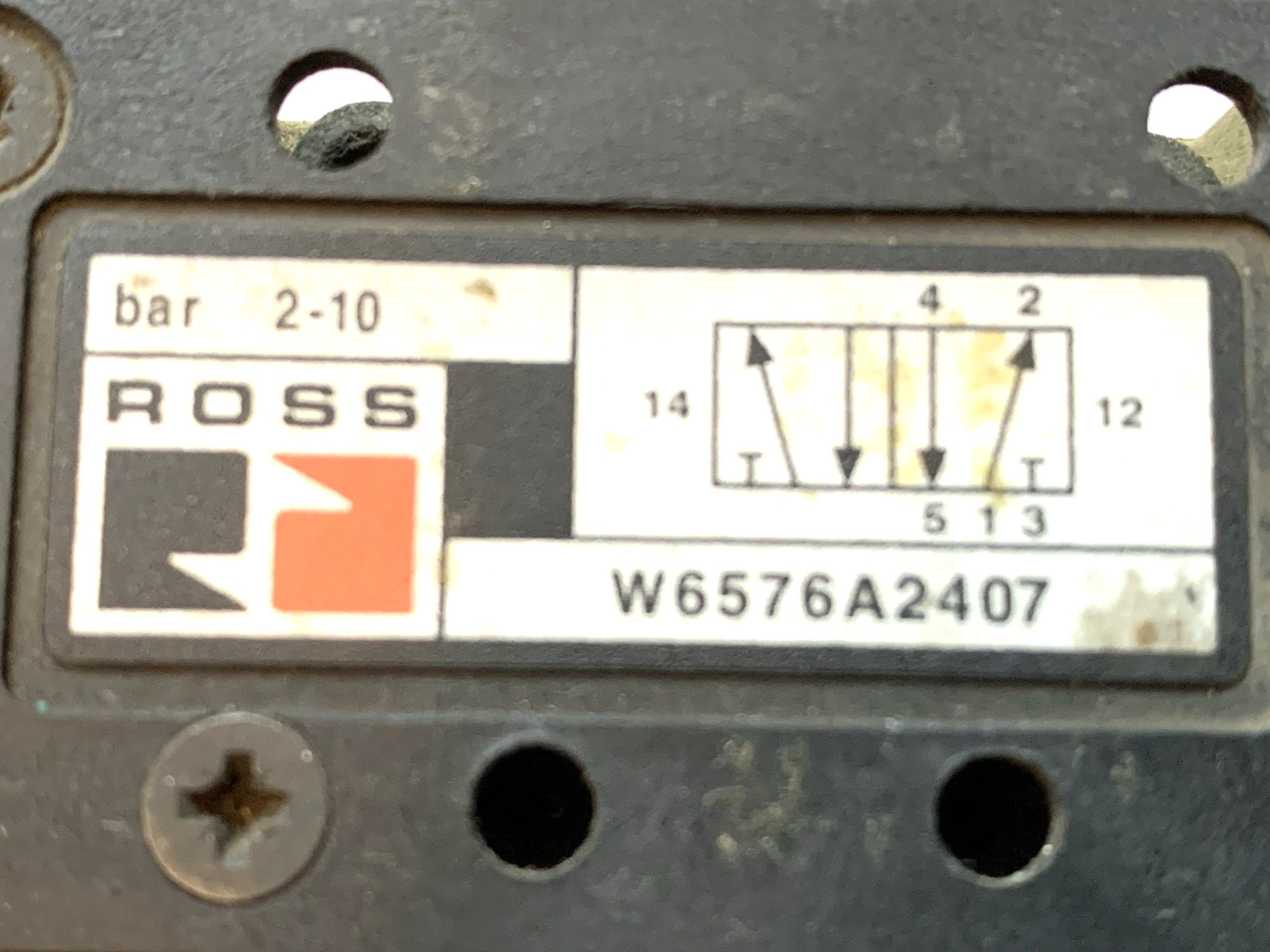 ROSS W6576A2407 PNEUMATIC SOLENOID VALVE, BAR 2-10 $25 + FREE SHIPPING