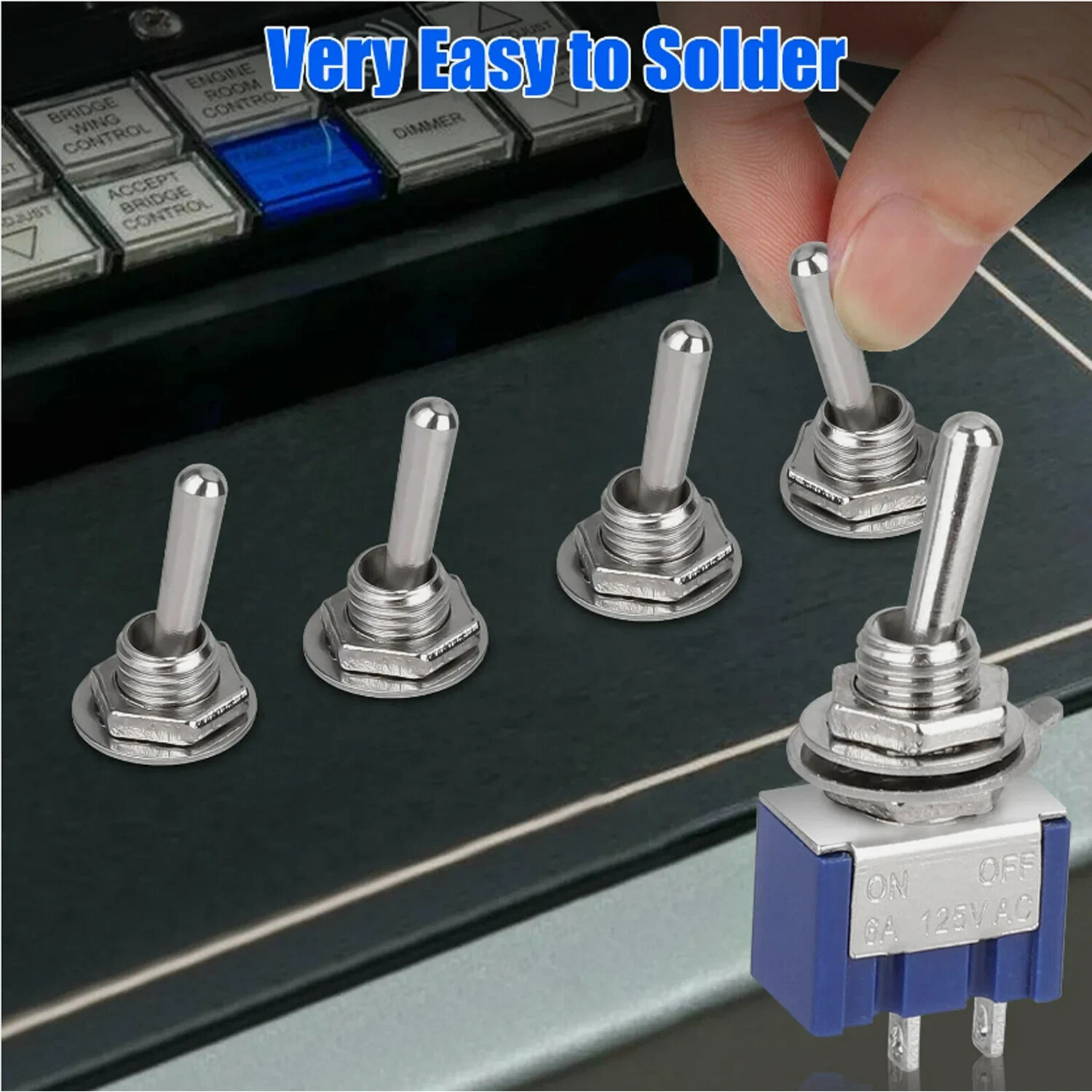 20Pcs MTS-101 2 Position Toggle Switch Kit 2 Pin SPST ON-OFF 6A 125VAC US Stock