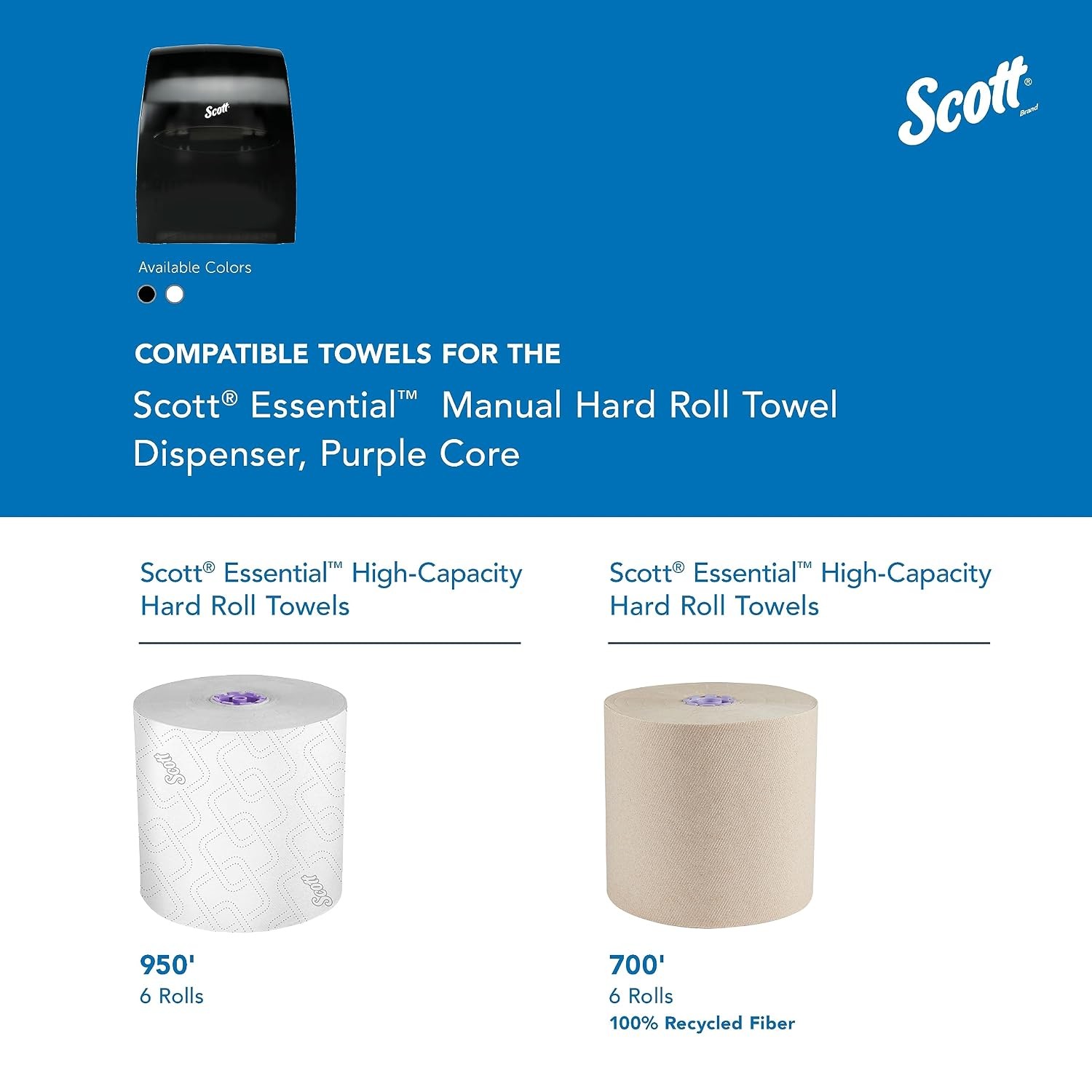 Scott Essential Manual Hard Roll Towel Dispenser: ADA, Battery-Free