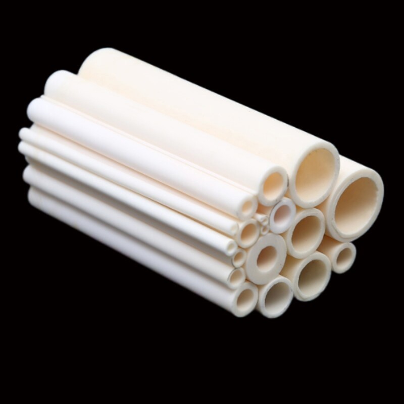 99% Alumina Ceramic Tube 100mm Thermocouple Protection Short Tubing Insulating