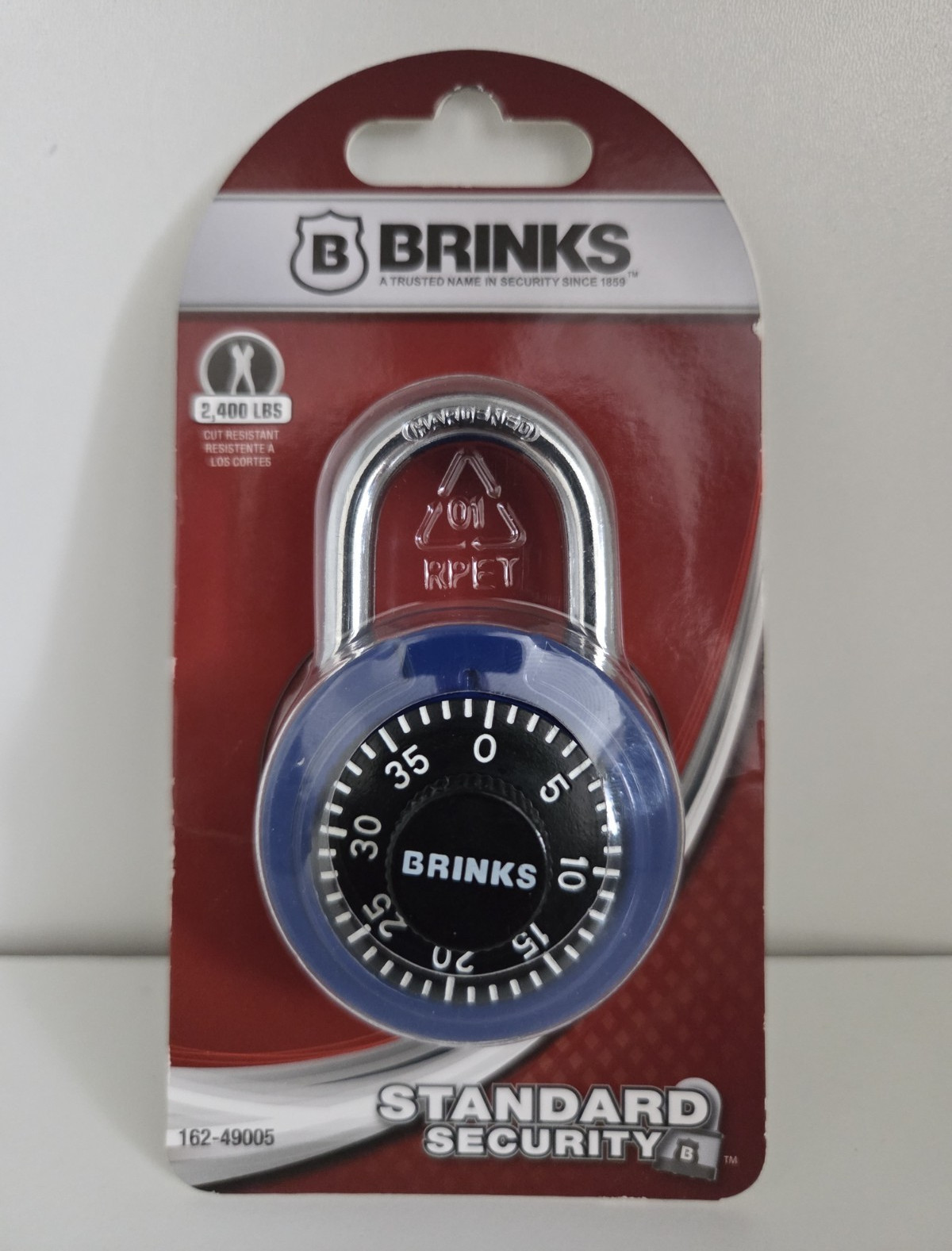 Brinks 2″ Dial Resettable Combination Padlock Steel Body/Shackle 162-49005