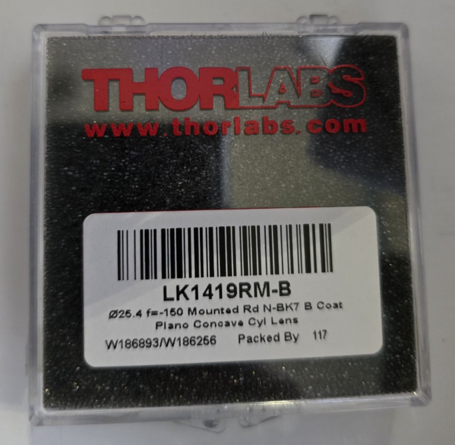 ThorLabs LK1419RM-B f= -150.0 mm, Mounted Plano-Concave Round Cyl Lens