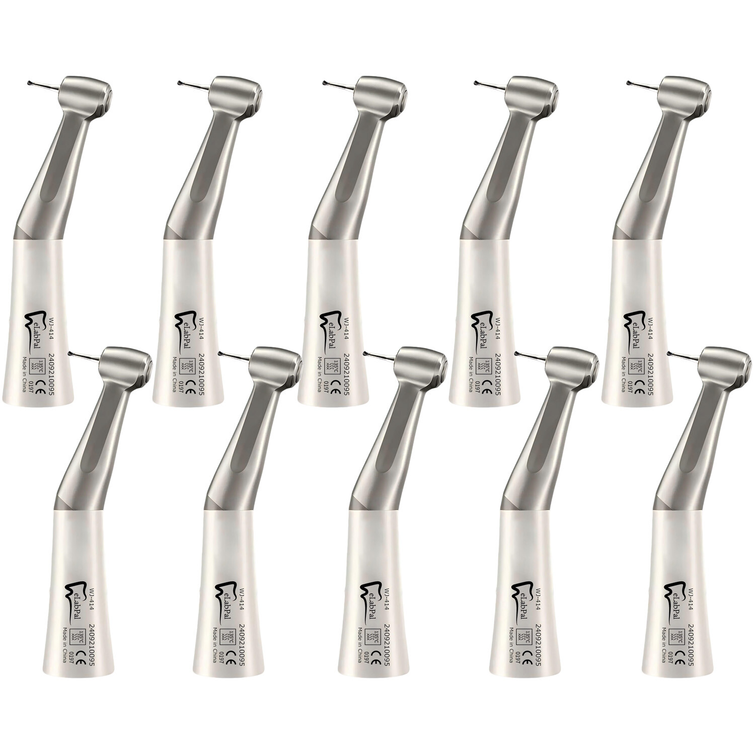 10Packs Dental Slow Low Speed Handpiece 1:1 Contra Angle Push Button E-Type US