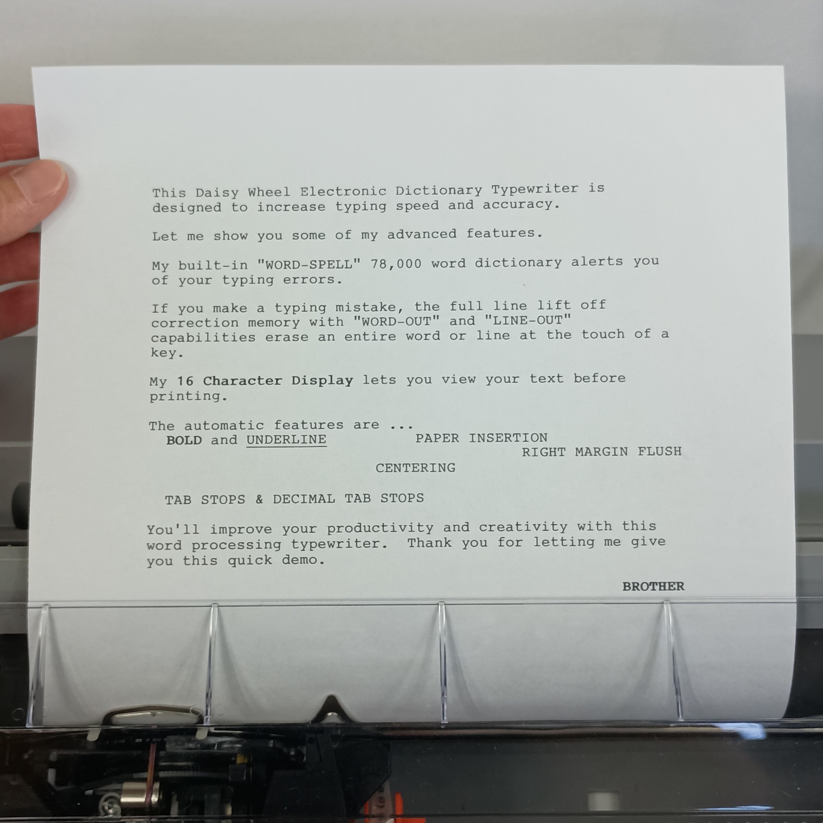 Brother SX-4000 Electronic Electric Typewriter – Working