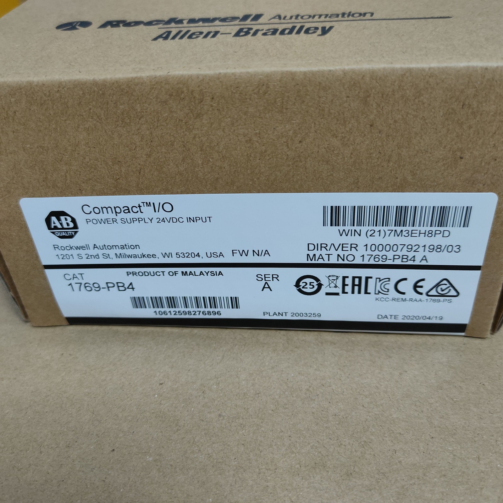 New Sealed 1769-PB4 AB SerA CompactLogix Power Supply 2023 1769PB4 TX