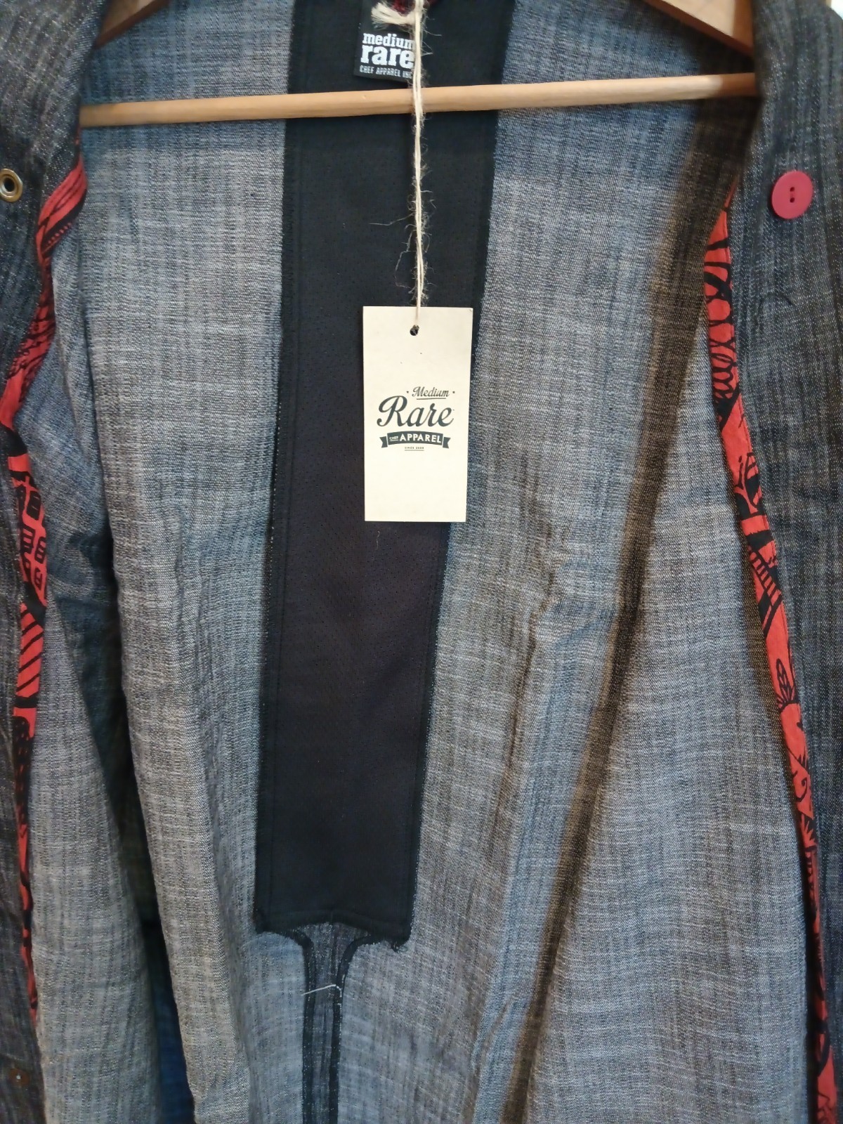 Medium Rare Chefs Apparel Chefs Jacket XL NWT Canada Made Charcoal Vented NWT