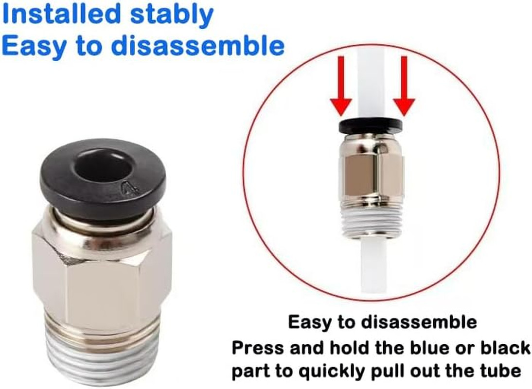 10PCS PC4-M10 Bowden Tube Coupler Male Straight PTFE Tube Push Pneumatic Connect