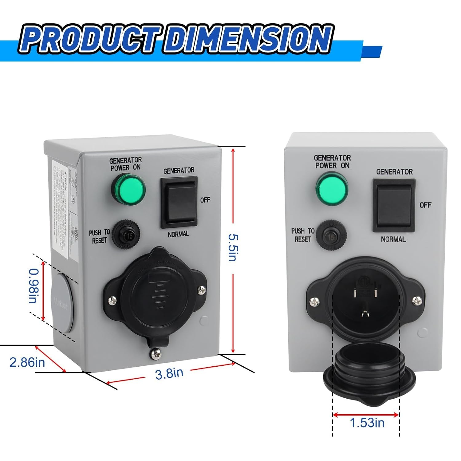 Durable 15 Amp Listed Manual Transfer Switch for Safe Indoor and Outdoor Use