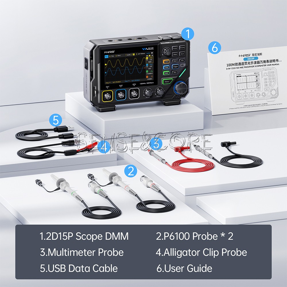 FNIRSI 2D15P Digital Multimeter Oscilloscope Signal Generator 100Mhz 500MSa/s