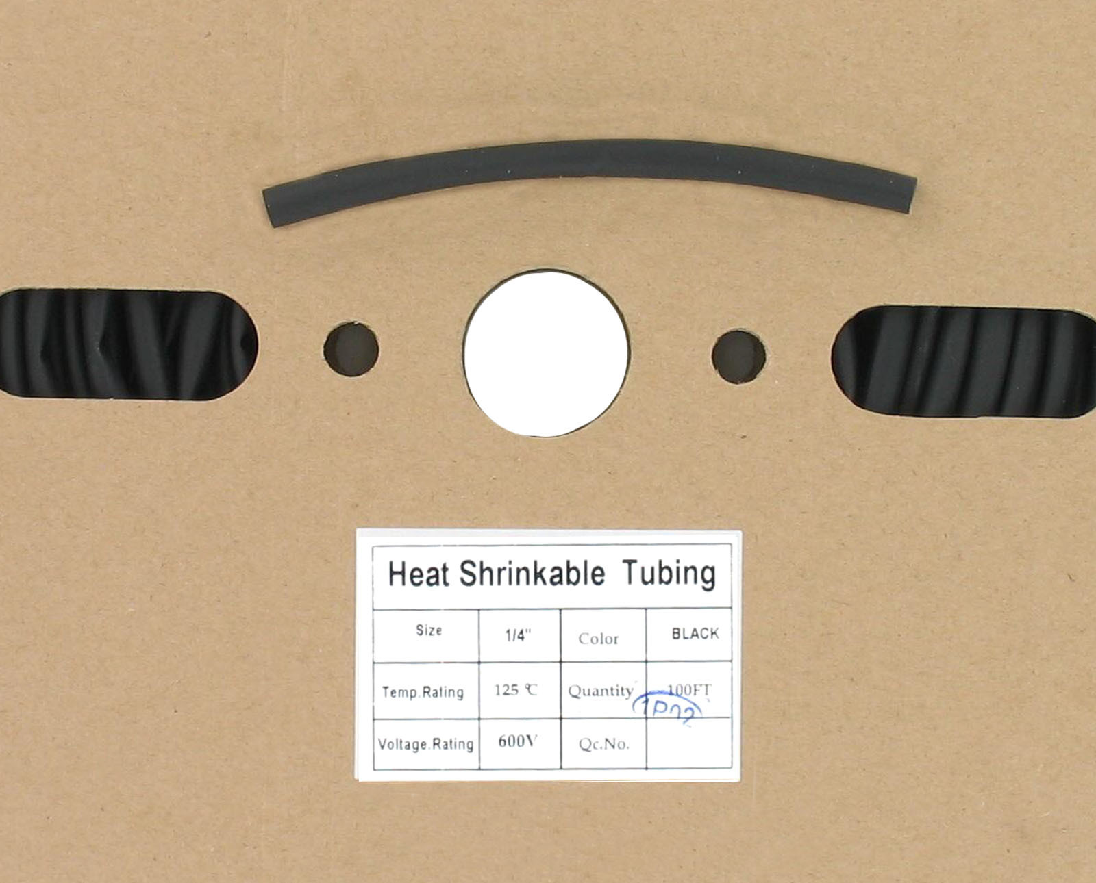 100 Ft 1/4″ ID (6.4mm) Black Polyolefin Heat Shrink Halogen-Free RoHS cULus