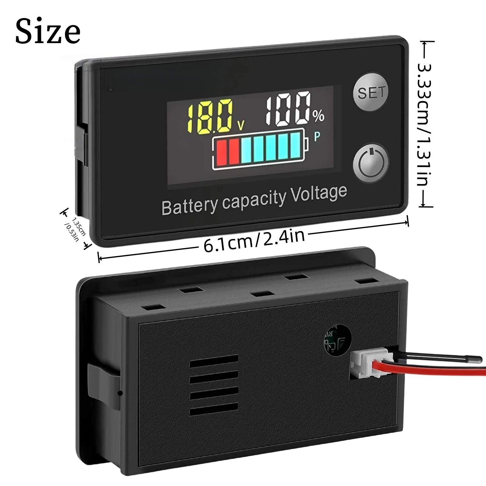Battery Monitor Meter With LCD Display 12v 24v 36v 48v 60v 72v For Marine Boat
