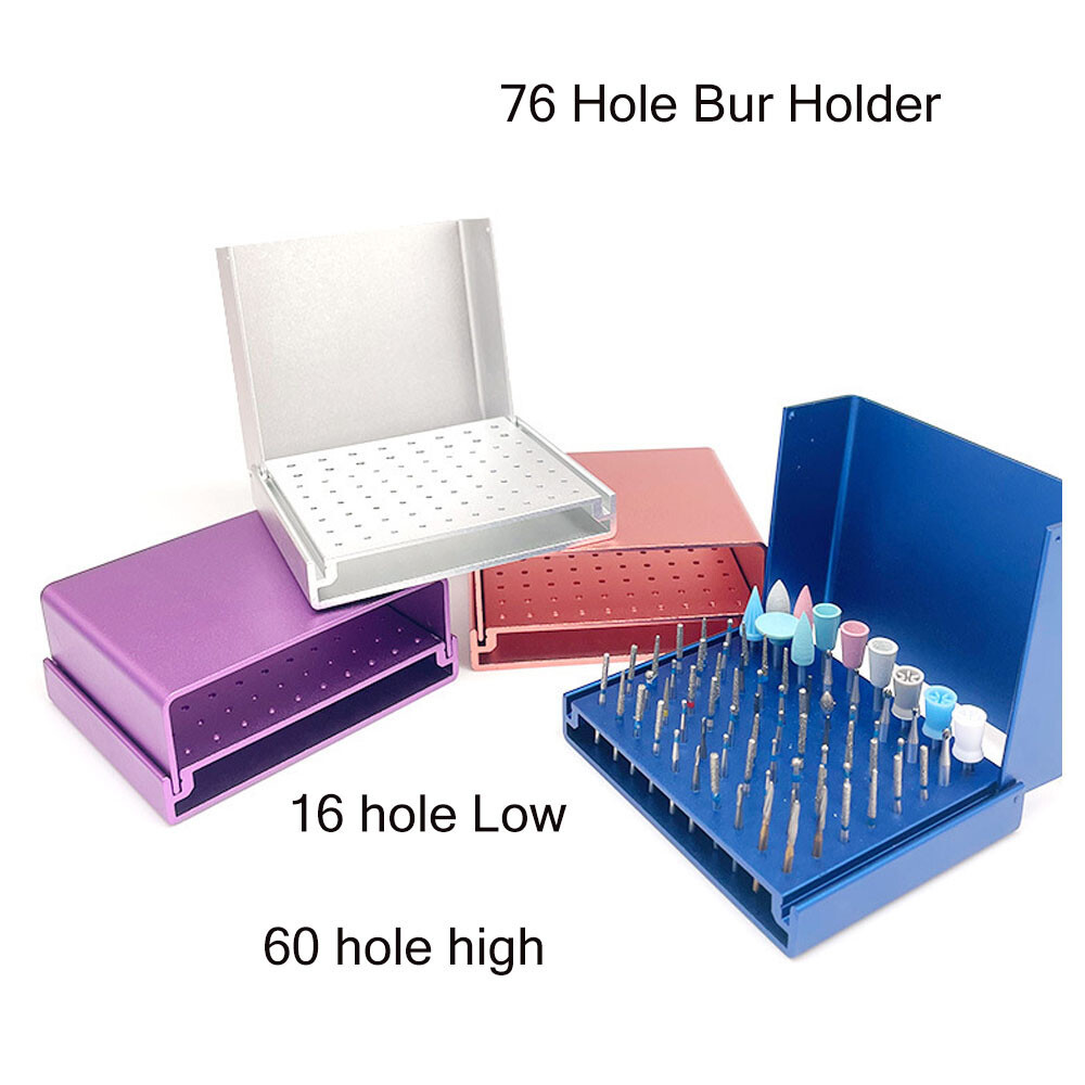 152 Holes Autoclave Dental Burs Cleaning Stand Bur Holder Organizer Box Block