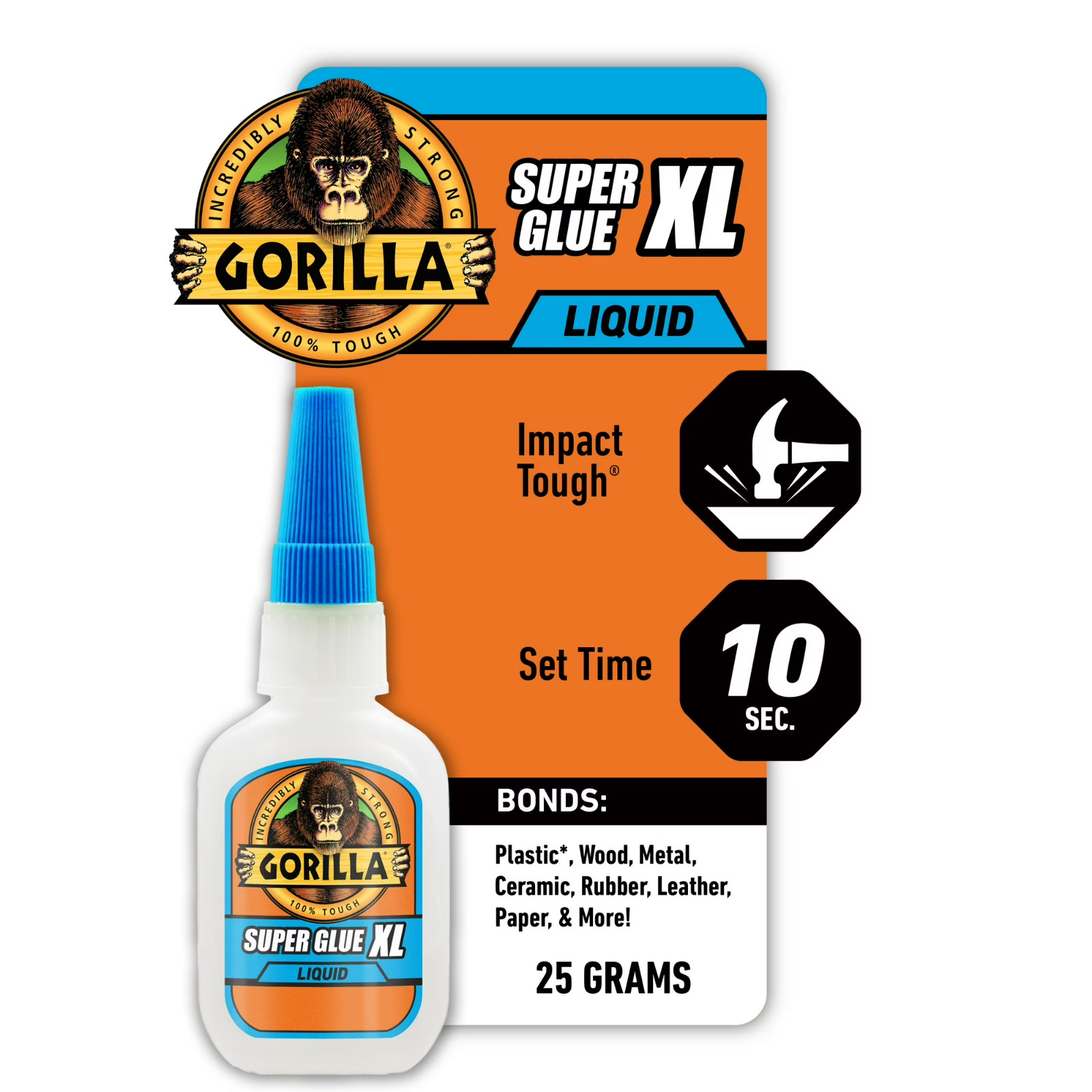 Gorilla Super Glue Gel XL, 25 Gram, Clear, (Pack of 1)
