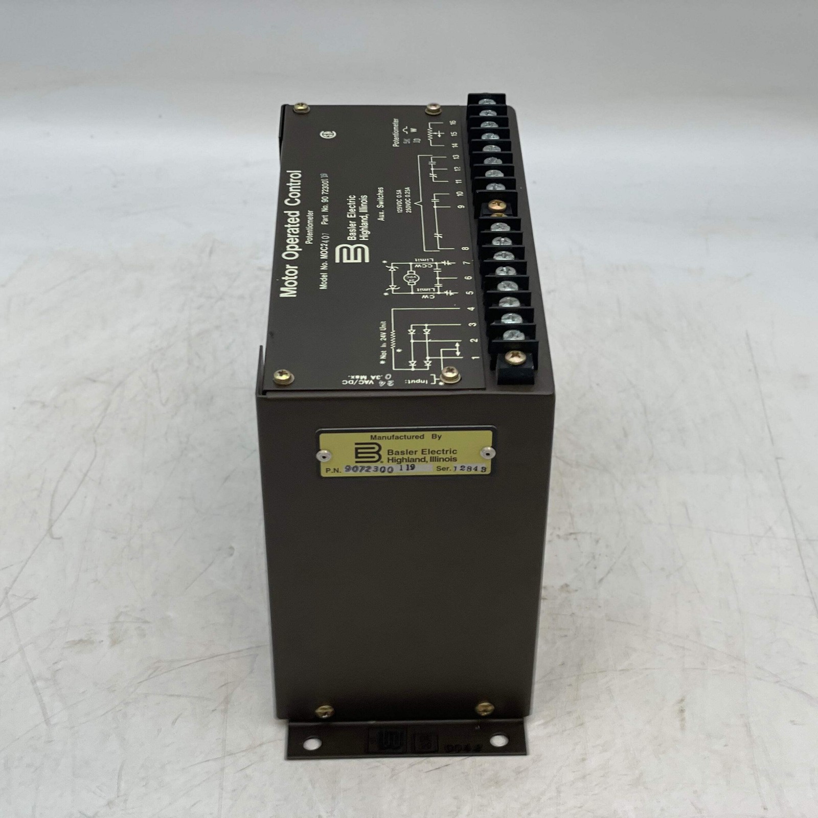 Basler Electric 9072300119 MOC2407 Motor Operated Control Potentiometer (Used)