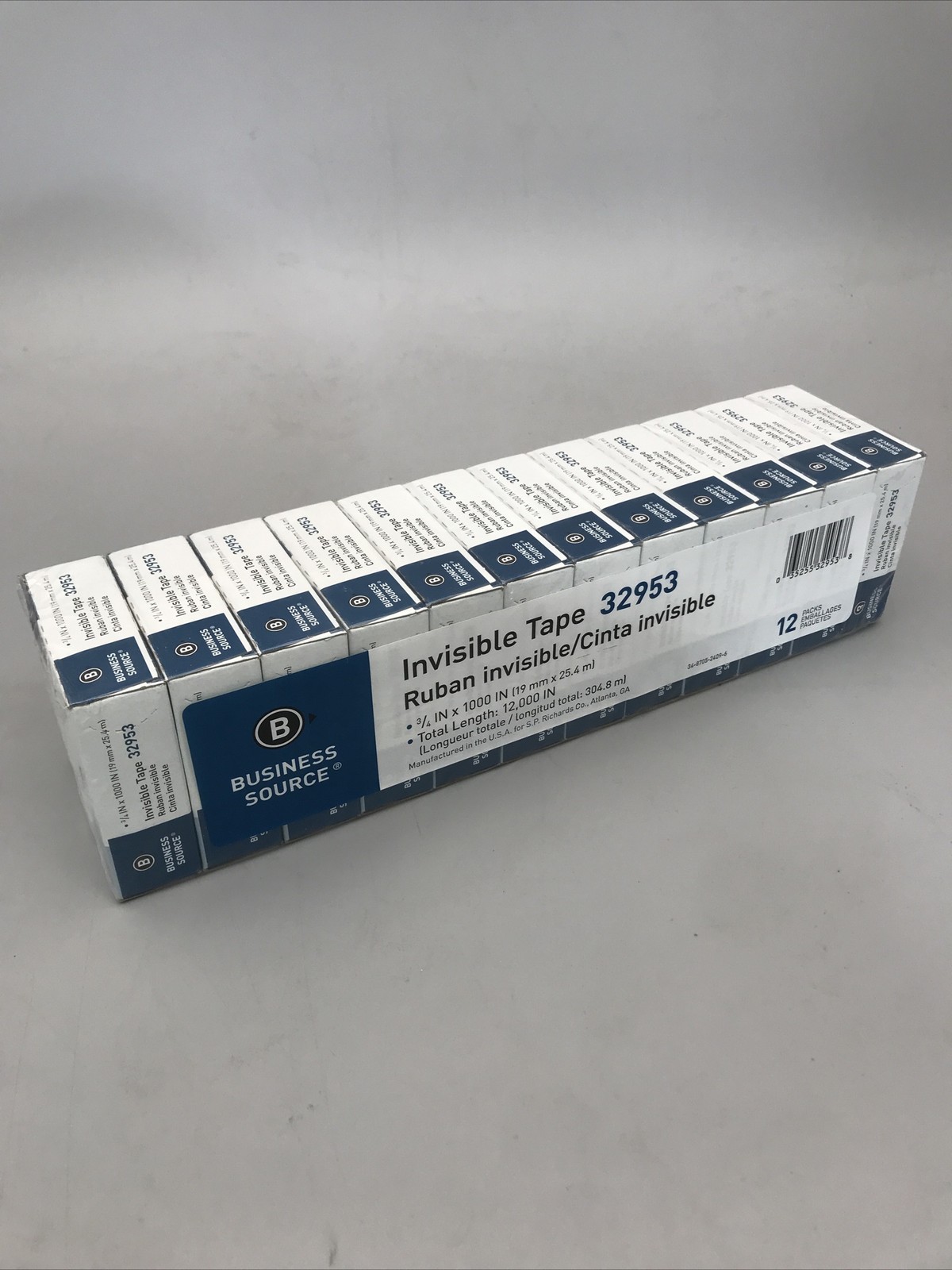 12 Pack BSN32953 – Premium Invisible Transparent Tape, 1 Core, 3/4×1000 New