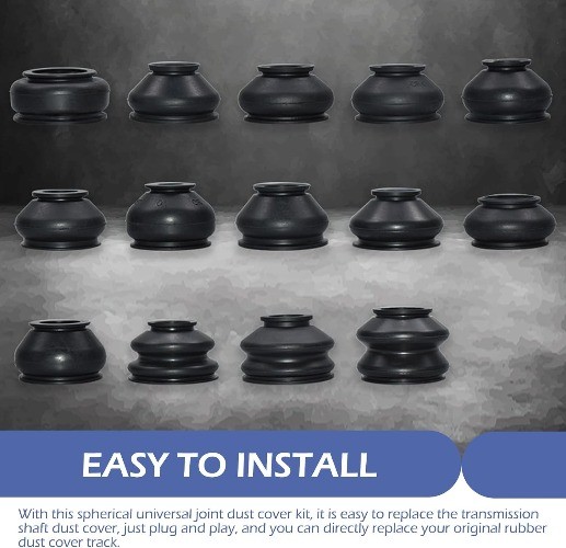 14 PCS Automotive Tie Rod End Boots, Ball Joint Rubber Dust Tie Rod End Boot Kit