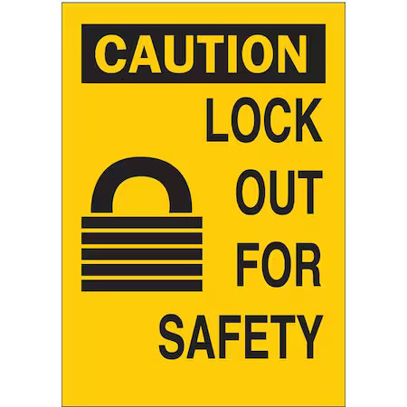 BRADY 42433 Caution Sign, 14 in Height, 10 in Width, Aluminum, Rectangle,