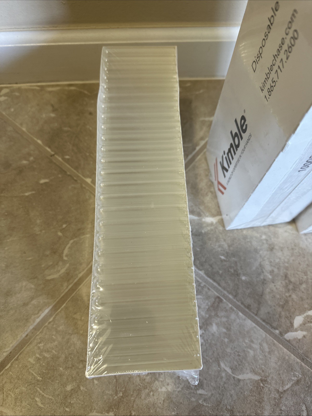Lot of 750 Kimble Chase 73500-1275 Culture Tubes Borosilicate Glass 12x75mm