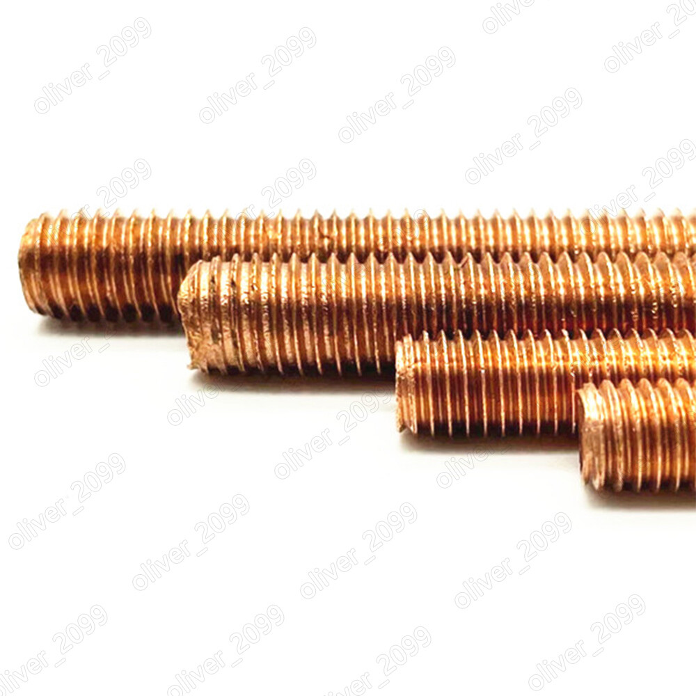 M4 M5 M6 M8 M10 M12 99.9% Pure Copper Threaded Rods Metric Thread Stud Bolts