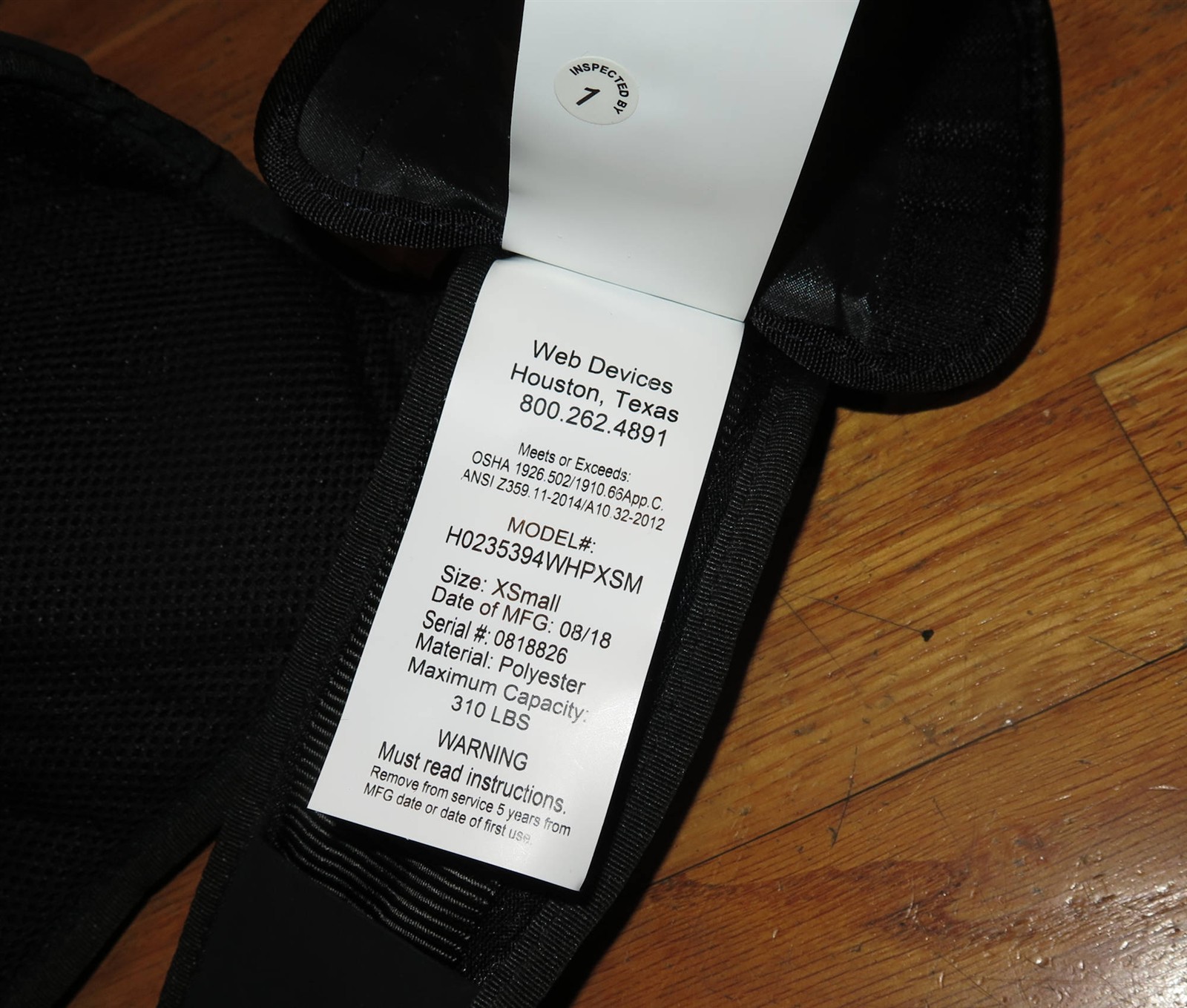 Web Devices Extra-Small Full Body Construction Harness – H0235394WHPXSM