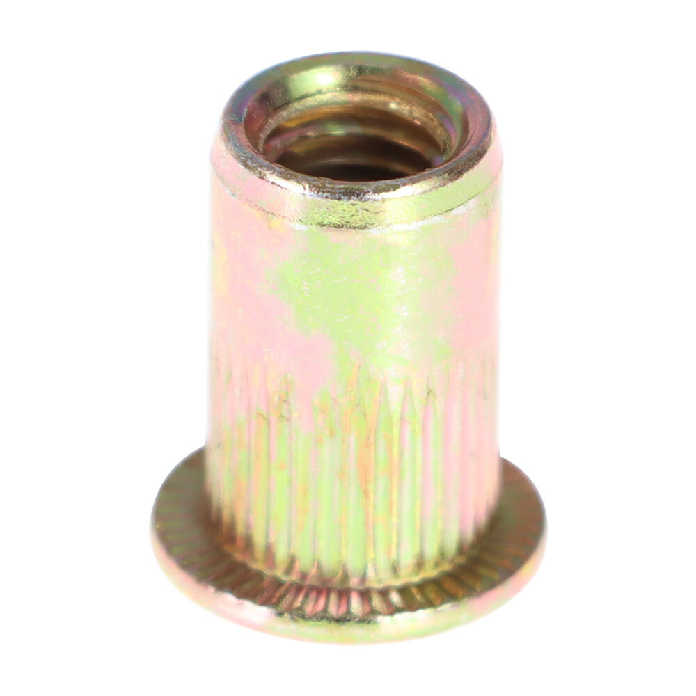 100 Pcs M6 Metric Carbon Steel Rivet Nut Flat Head Threaded Insert Nutsert US