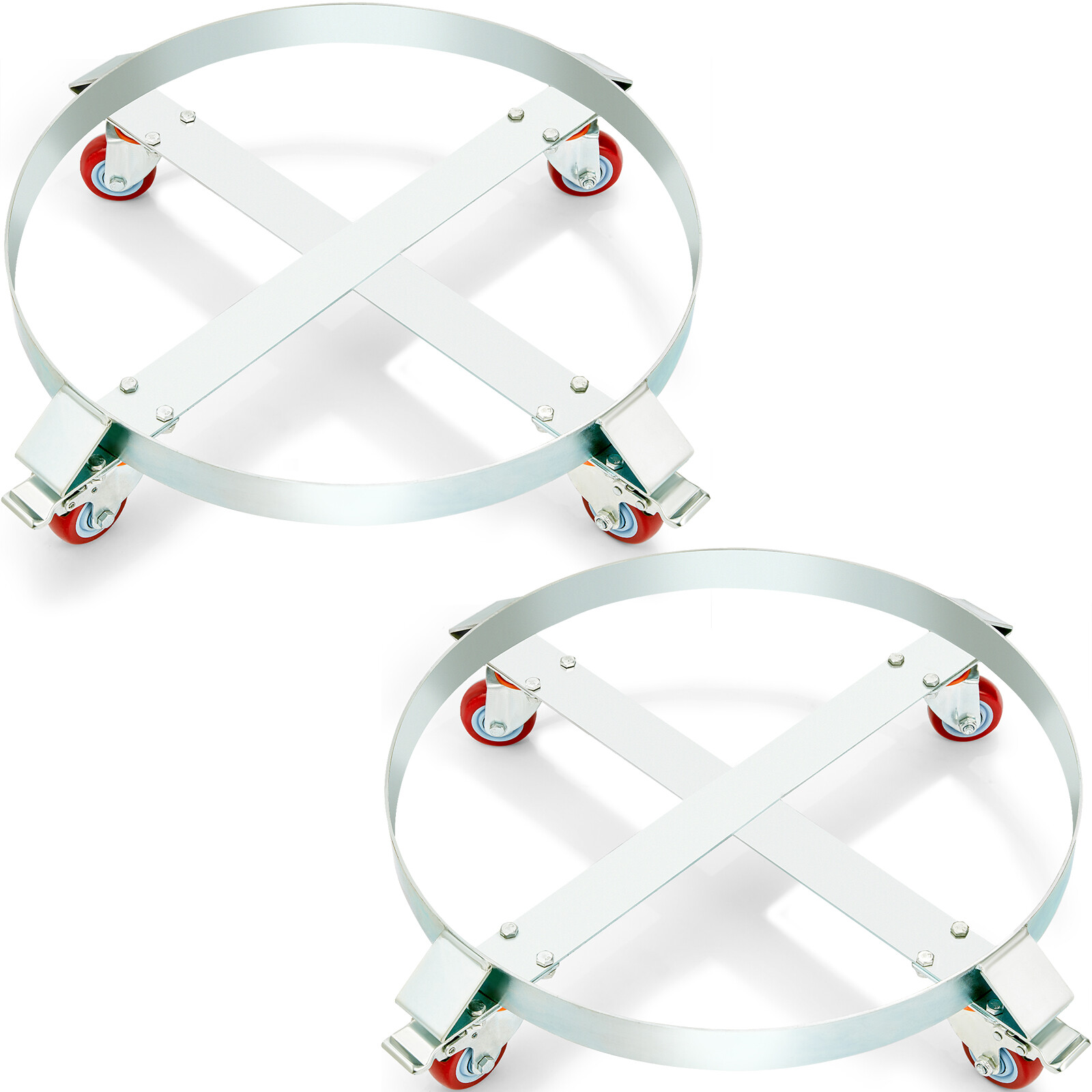 VEVOR 2PCS 55 Gal Drum Dolly Heavy Duty Barrel Cart 1000lbs with Swivel Casters