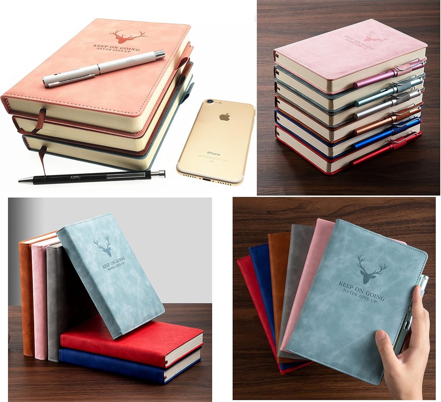 Deer Head Faux Leather Journal – Premium Hardcover Notebook, 100 Ruled Pages