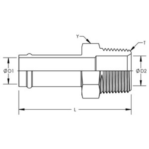 1/2″ Beaded Hose Barb x 1/2″ Male Pipe NPT Steel Adapter 4404-08-08