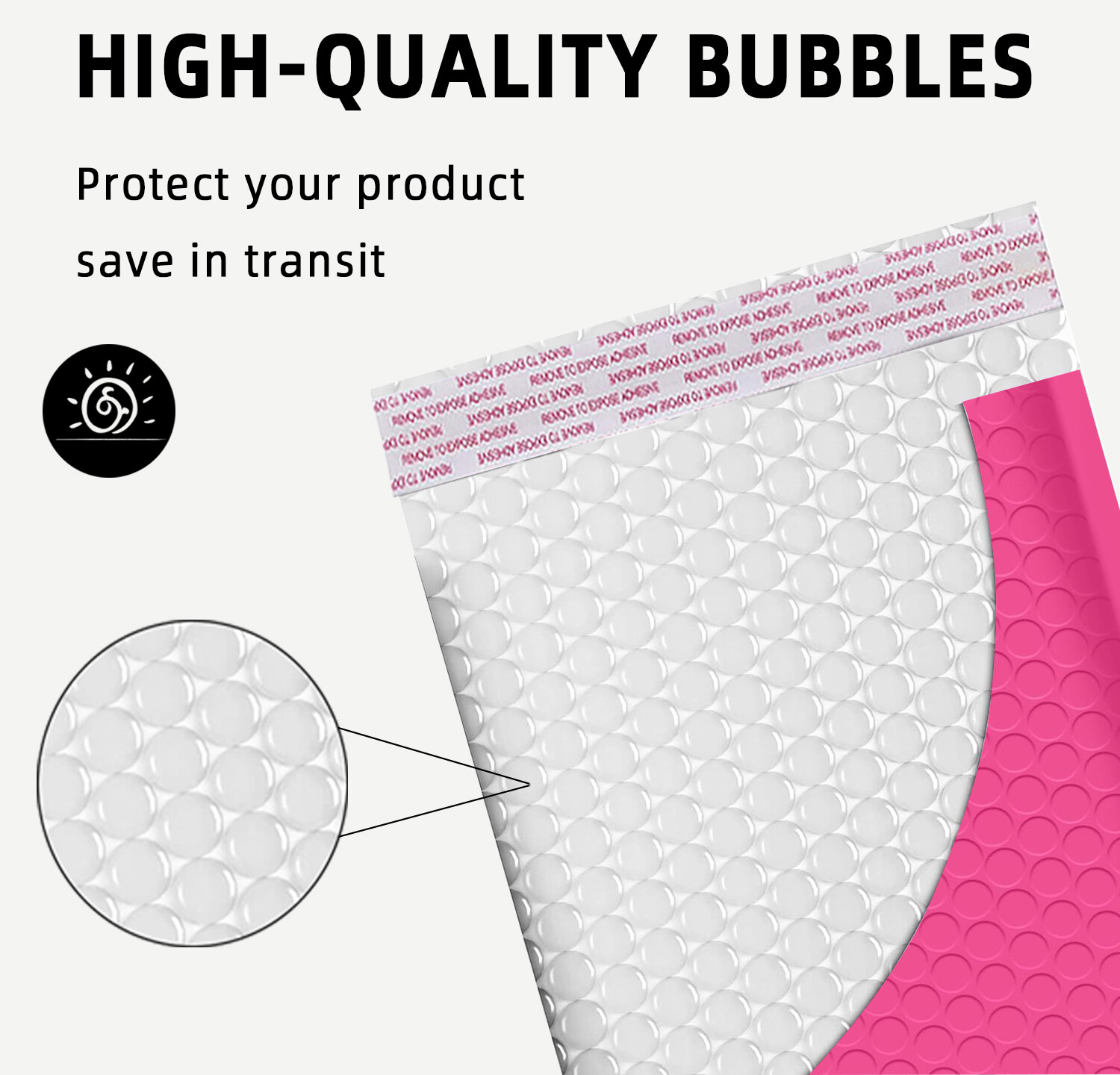 #000 4×8 (4×7) Poly Bubble Mailer Padded Envelope Shipping Bag Premium Hot Pink