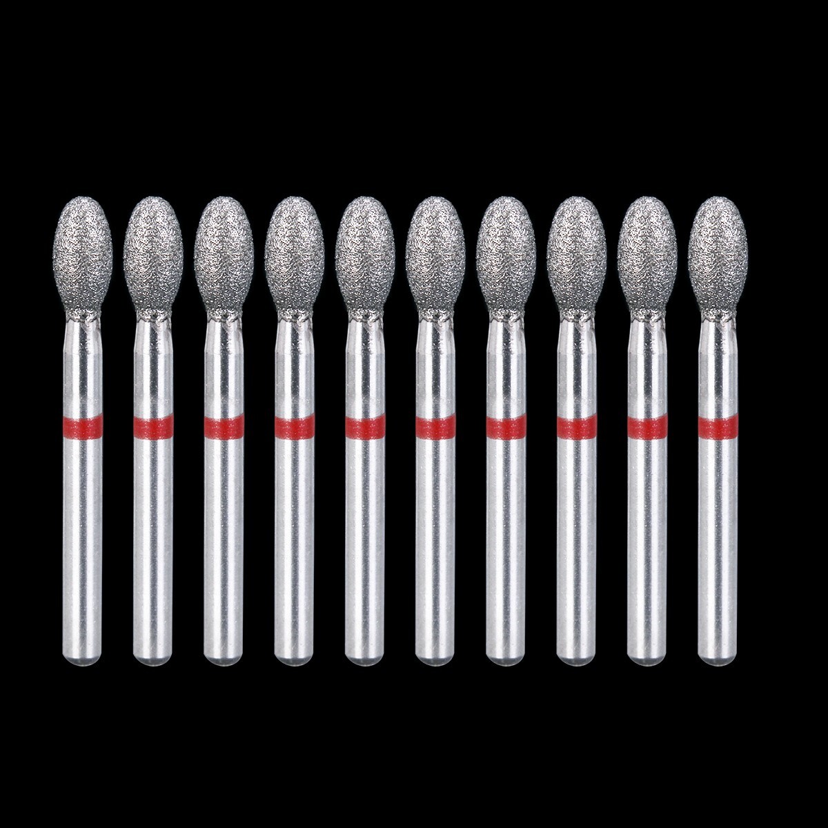 10Pcs Dental Diamond Burs FOOTBALL 379-023F FINE RED DEFEND Friction Grip