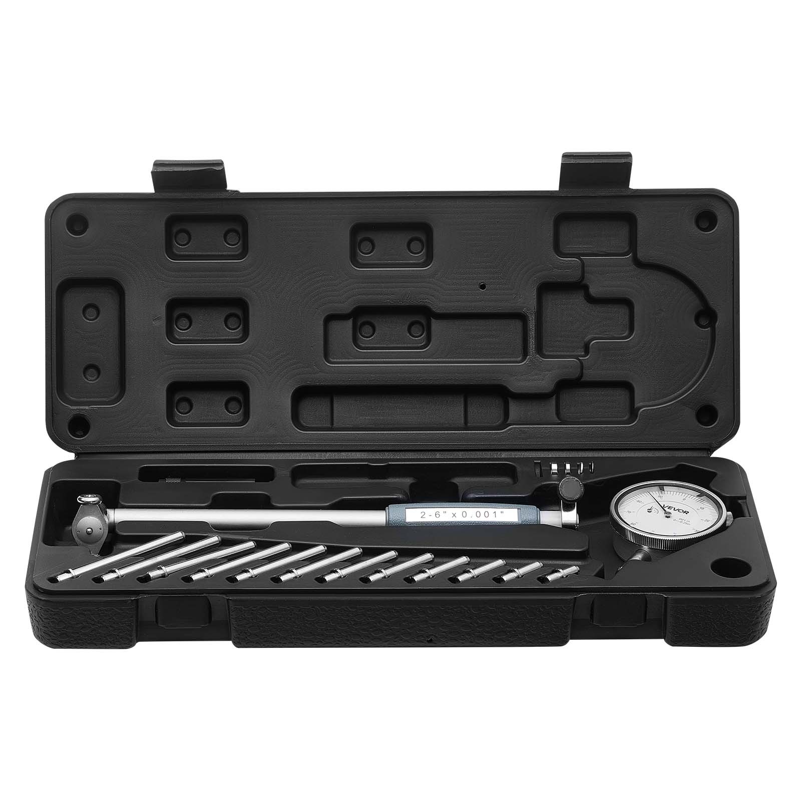 VEVOR Dial Test Indicator Bore Gauge Tool Set 0.001in Accuracy 2-6in Bore Range