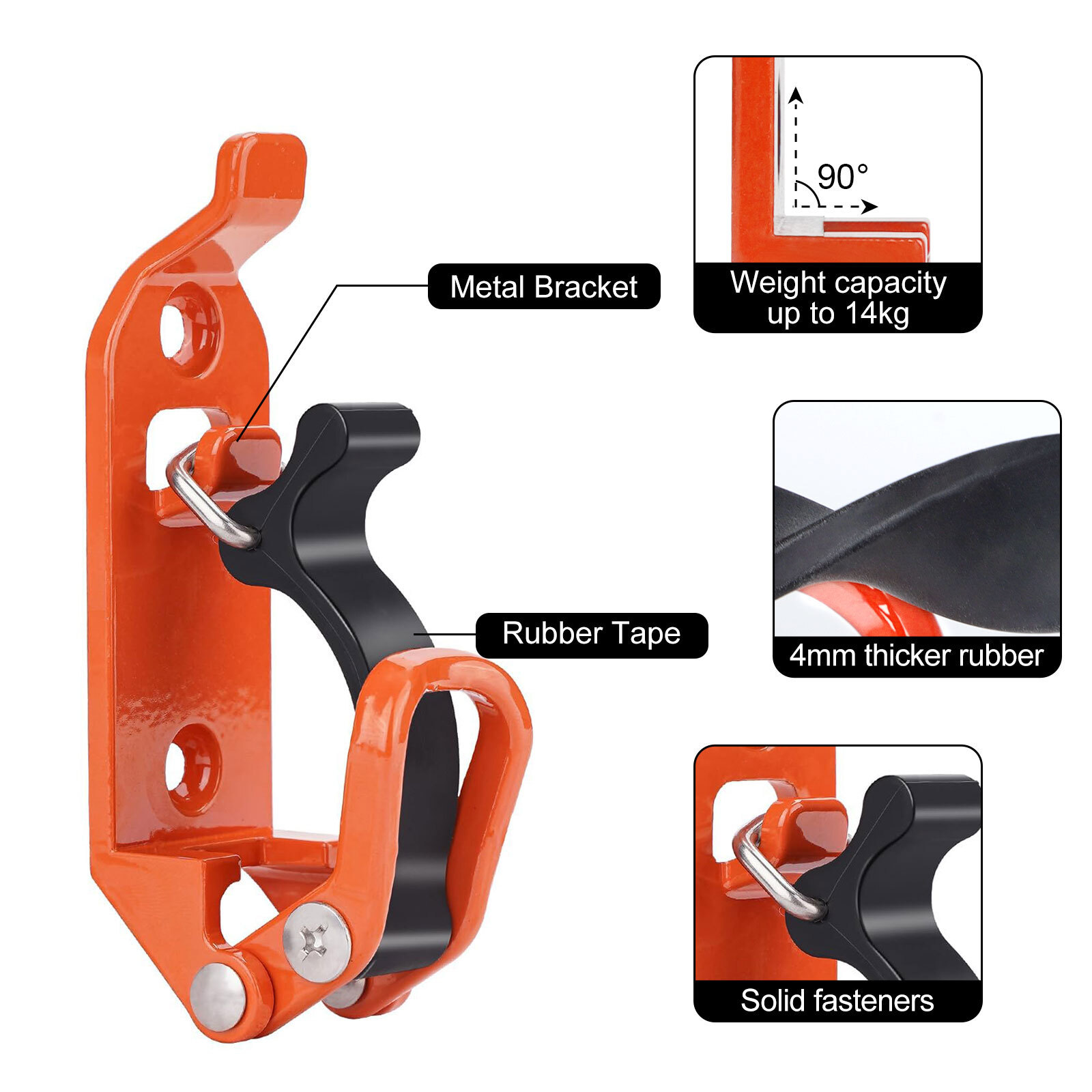 2pcs Shovel Mounts for Roof Rack Metal Rubber Clamp Mounting Kit Shovel Holder