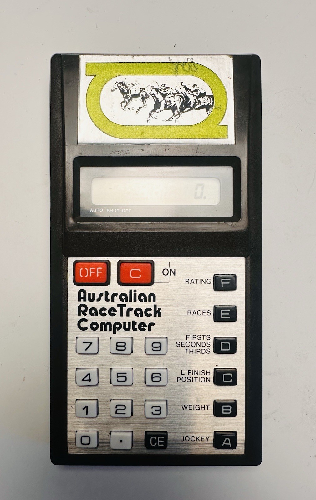 Australian RaceTrack Computer LCD Auto Shut-Off Handheld Basic Calculator B 3282