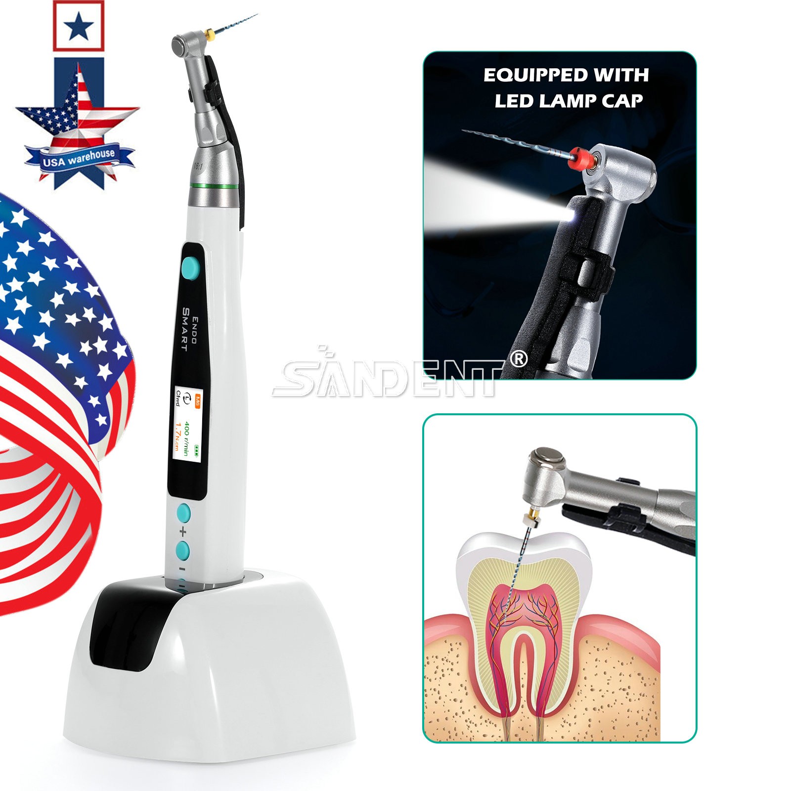 Dental 1:5 Fiber Optic LED Electric Contra Angle Increase Handpiece Ti-MAX X95L