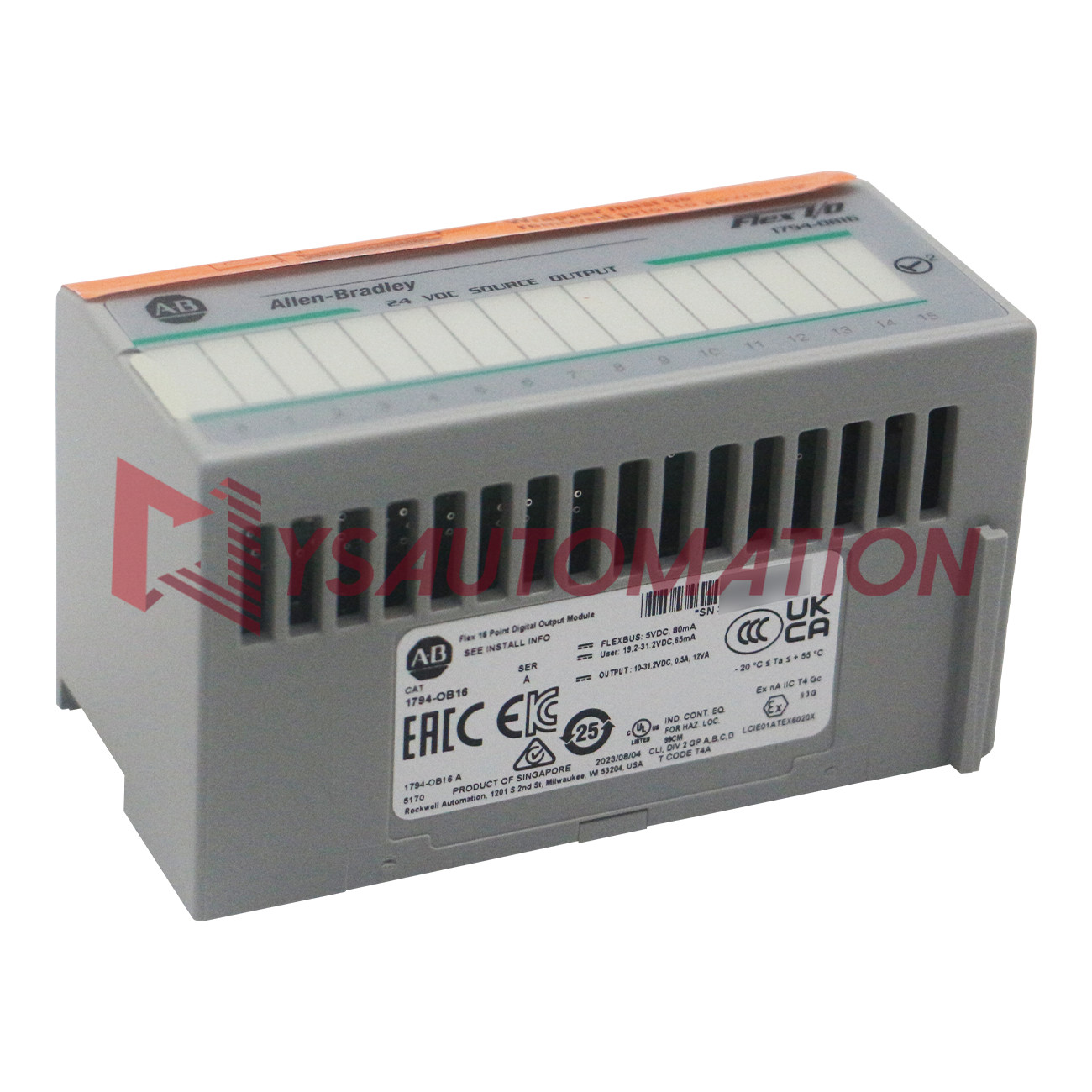 New Sealed Allen-Bradley 1794-OB16 SER A Flex 16 Point Digital Output Module