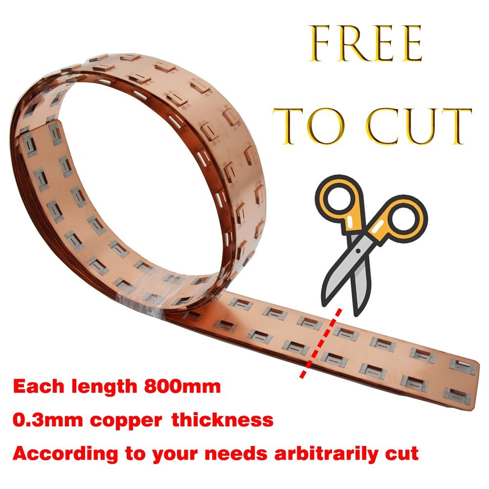 3PCS 31.5″ Pure Copper-nickel Strip 21700 Battery Busbar For Ebike Energy Build