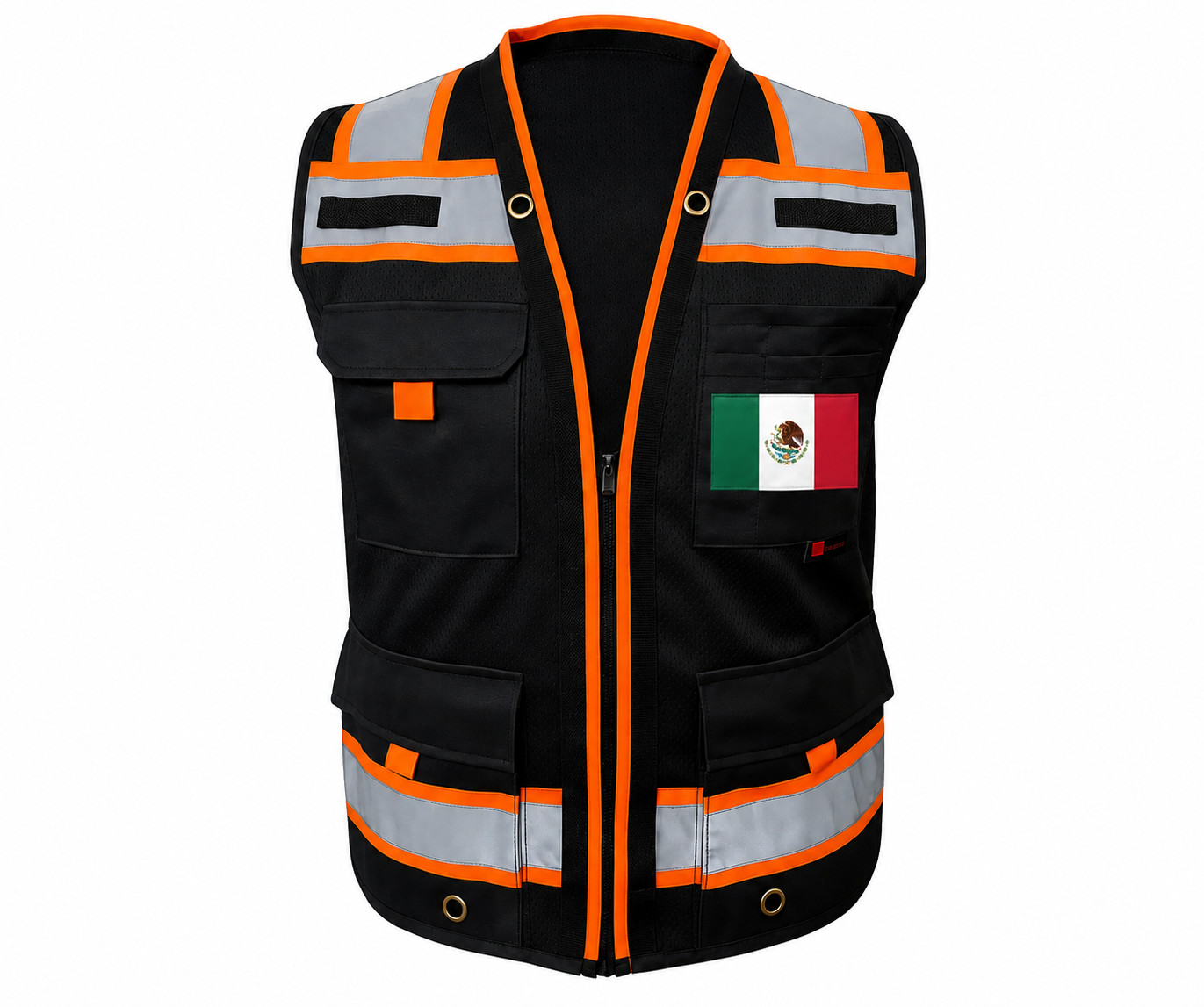 USA FLAG HIGH VISIBILITY Surveyor Two Tones Safety Vest Mesh front & back