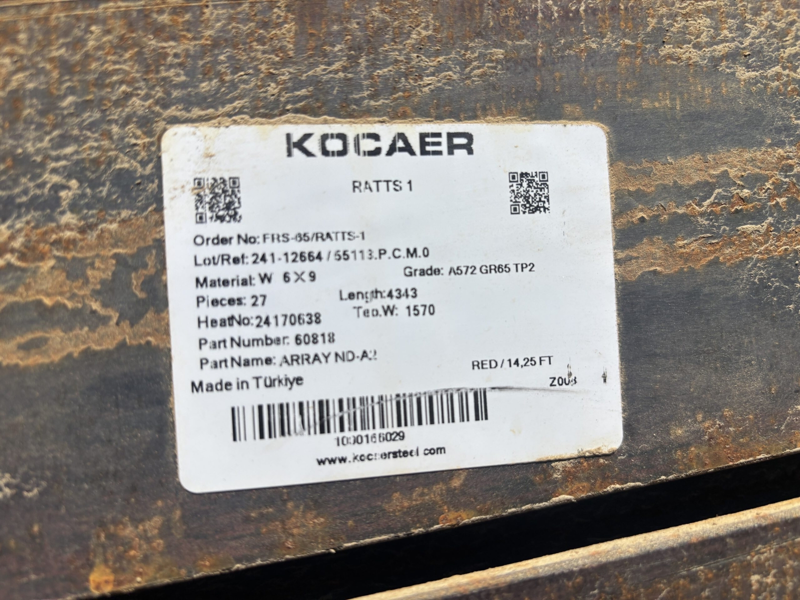 W6 x 9 Steel I-Beam 14′ 4″ Long | Structural Wide Flange Beam | 9 lbs/ft | W6x9