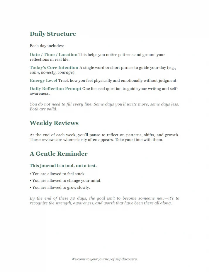 Digital Journal 30 Days To Becoming Enough growth PDF
