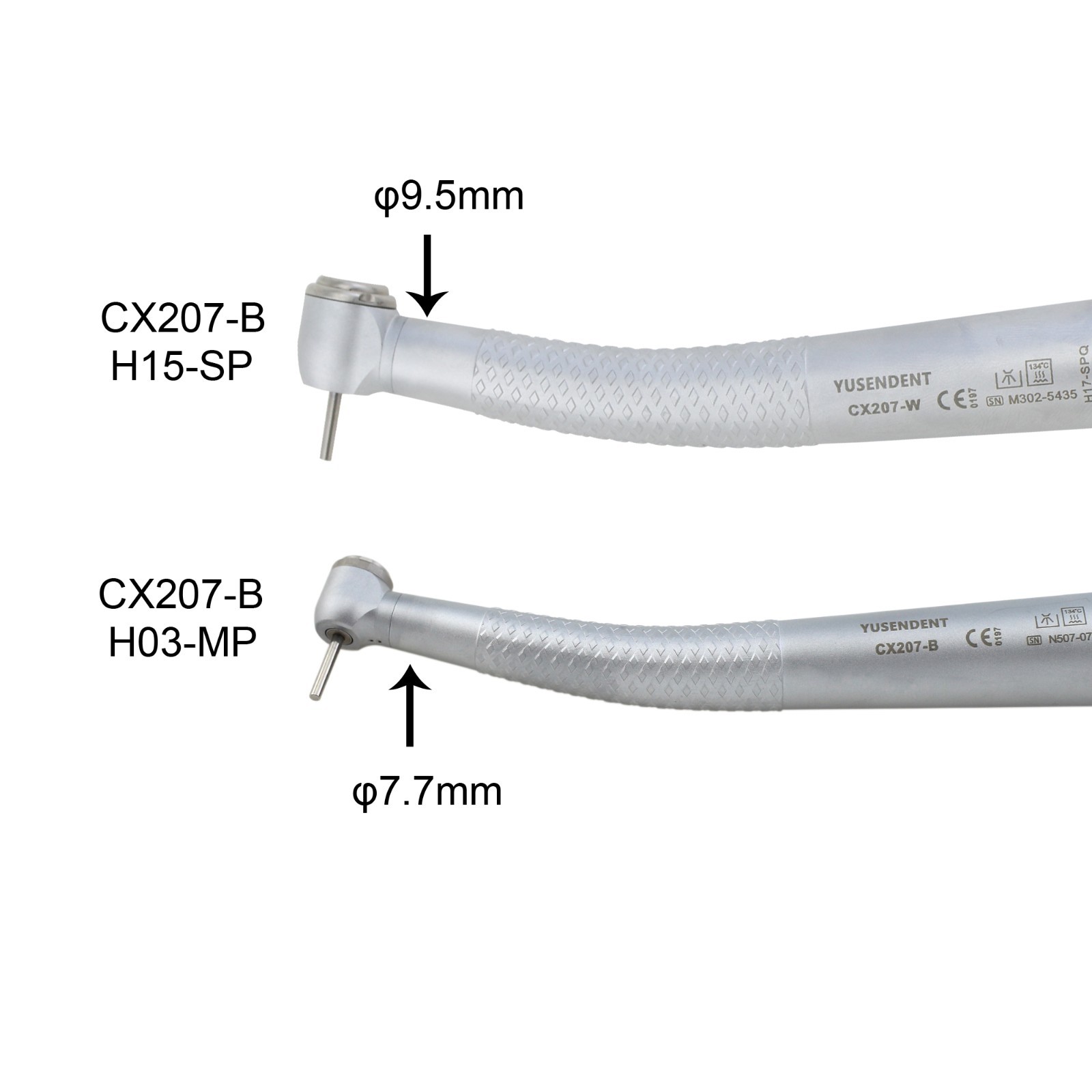 COXO Dental High Speed Handpiece 4 Hole LED Turbine E Generator Mini Head CX207