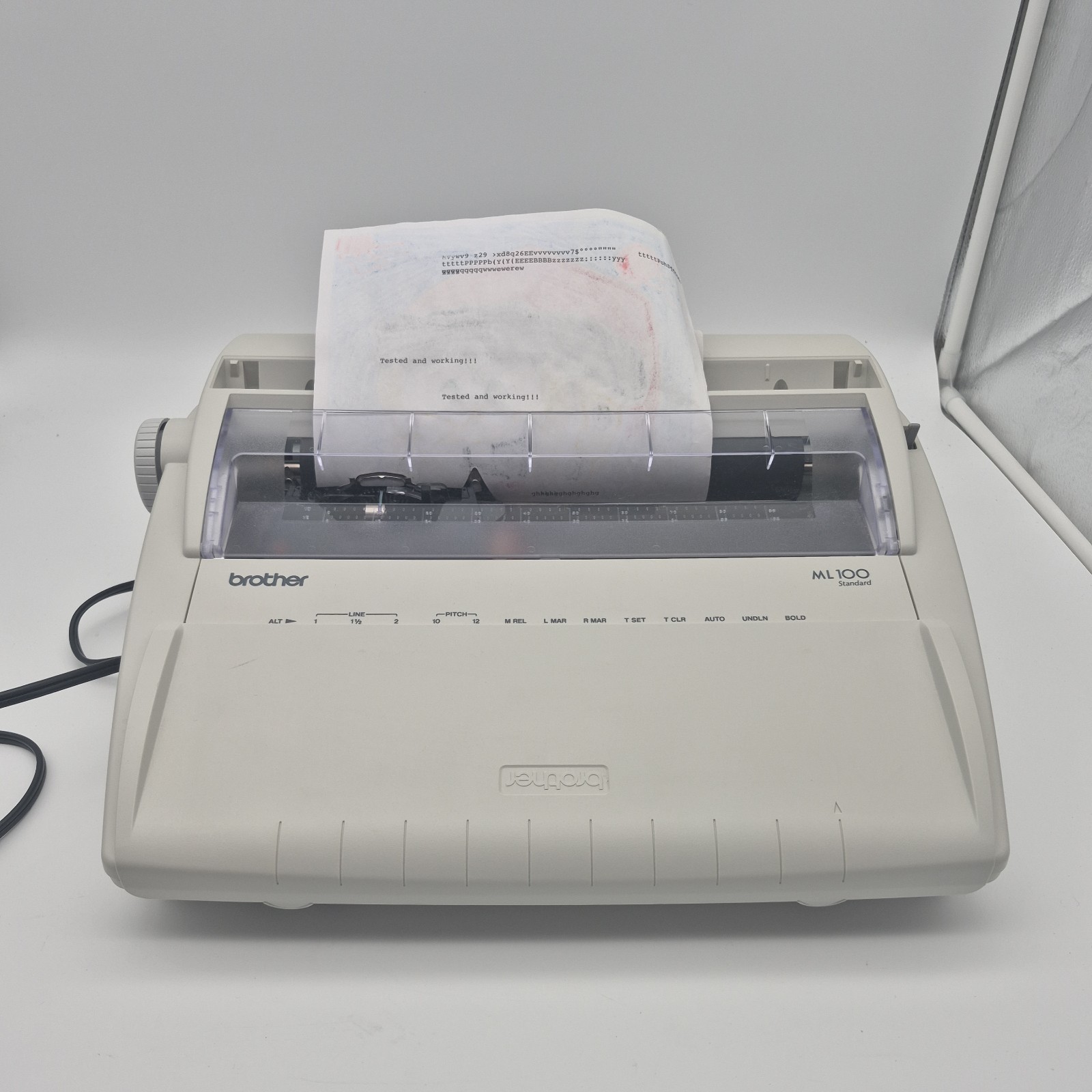 Brother ML-100 Standard Daisy Wheel Electronic Typewriter ML100***Tested***