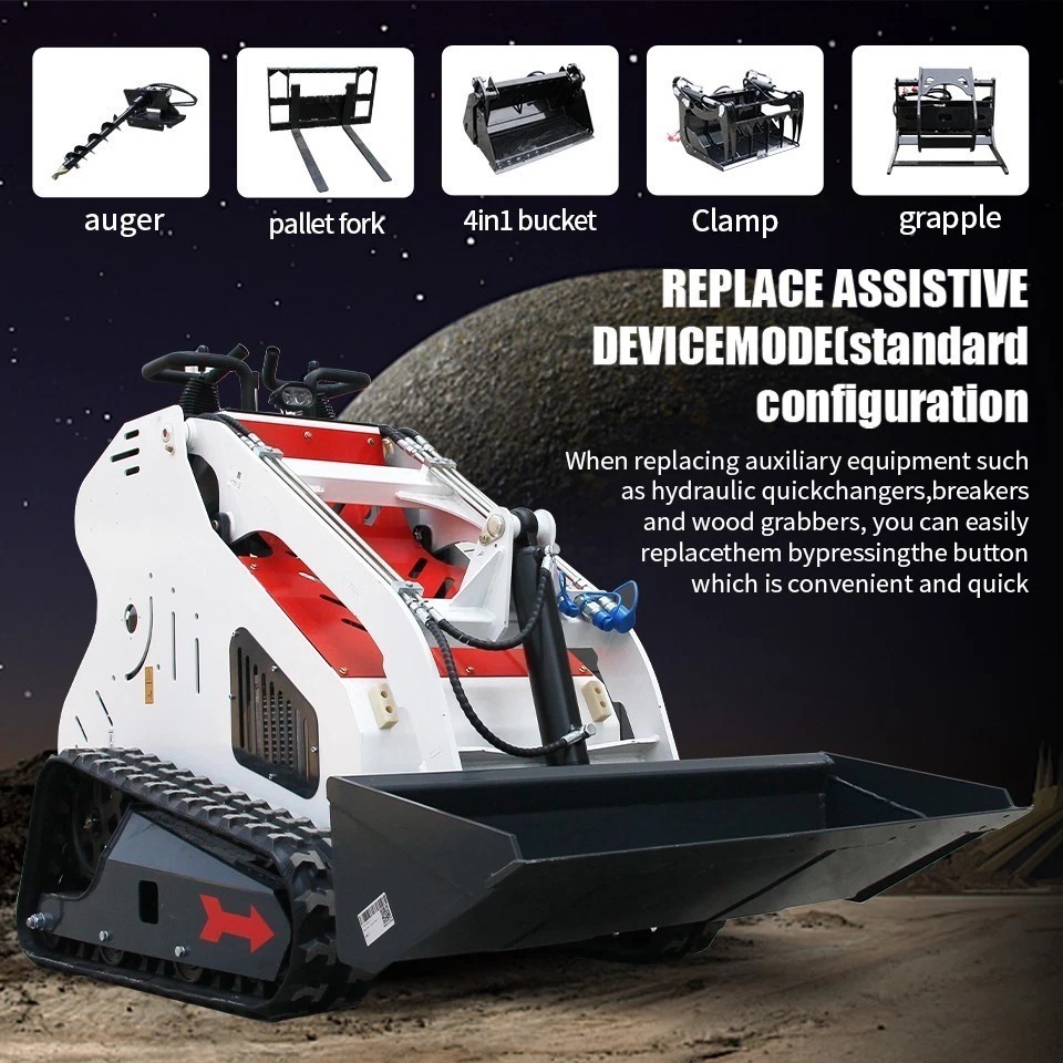 Compact stand-up tracked mini skid steer loader Runtong R420 Engine US in Stock